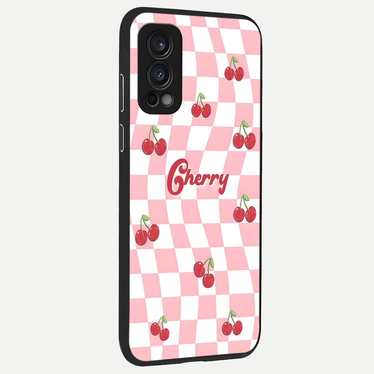  Sweet Cherry Vibes back cover For OnePlus Nord 2 slim fit glass case with vibrant aesthetic design