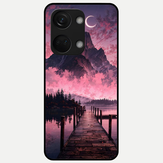  Beautiful Mountain View Glass Case For Oneplus Nord 3 back cover – full design glossy printed glass finish