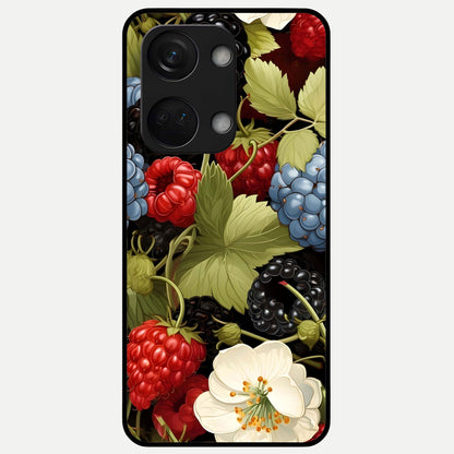  Berry Bloom Charm Glass Case For Oneplus Nord 3 back cover – full design glossy printed glass finish