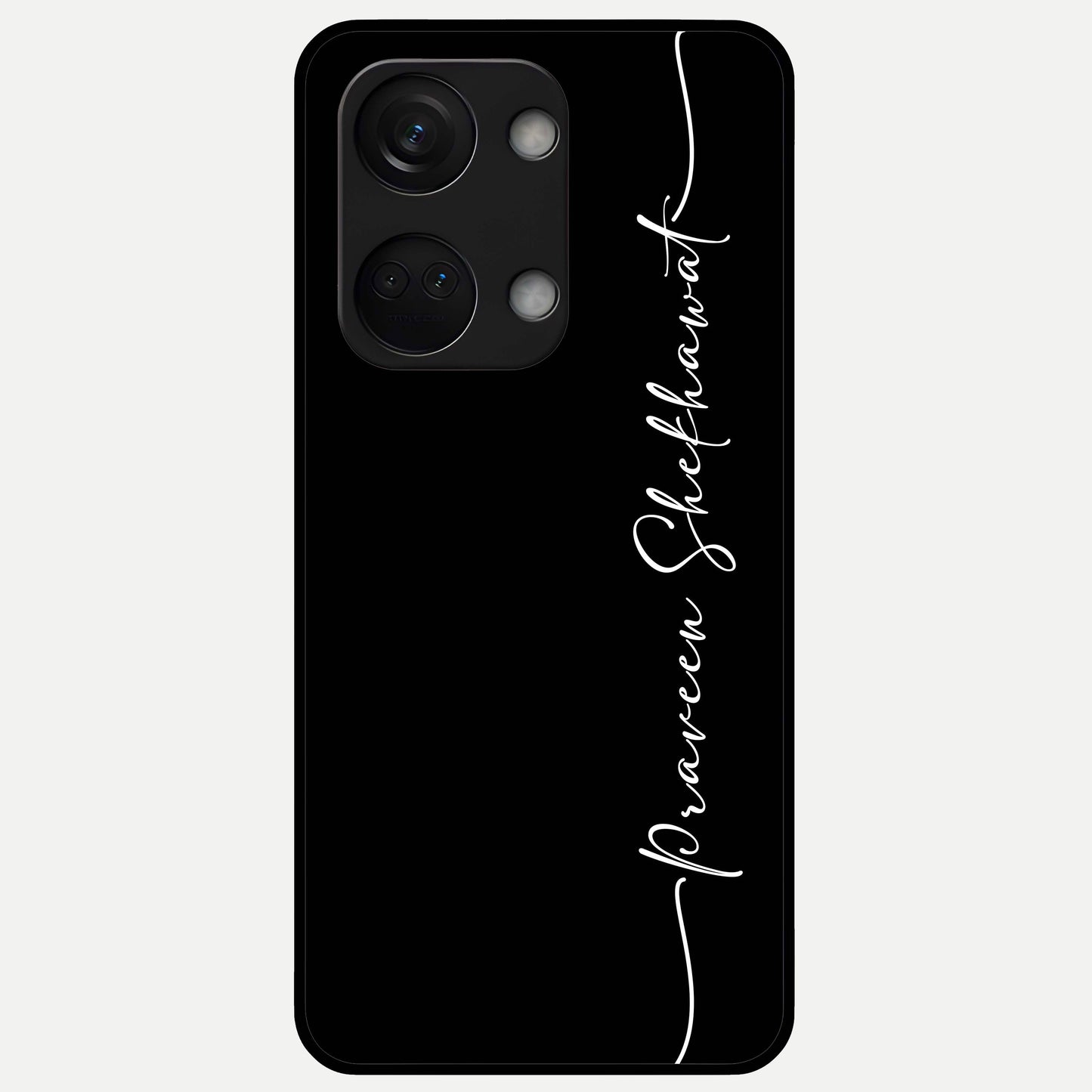  Black Tune Custom Name Glass Case For Oneplus Nord 3 back cover – full design glossy printed glass finish