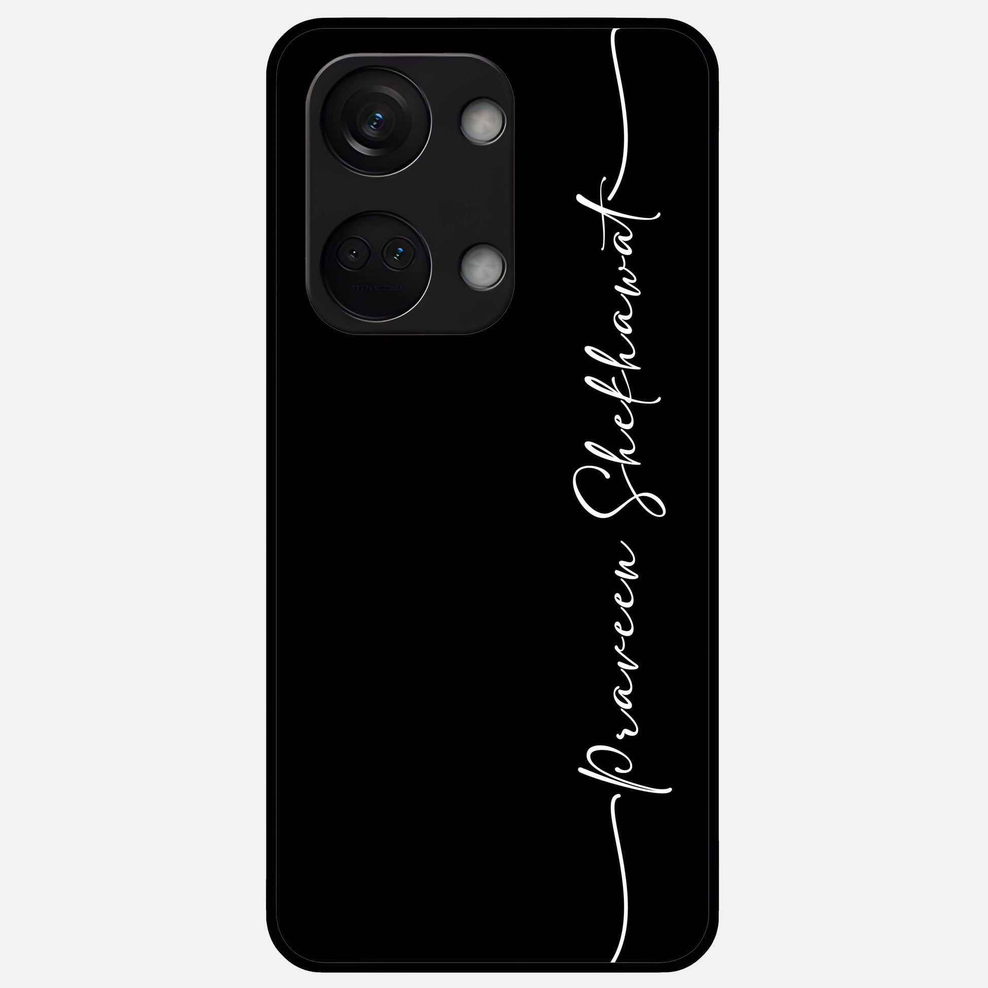  Black Tune Custom Name Glass Case For Oneplus Nord 3 back cover – full design glossy printed glass finish