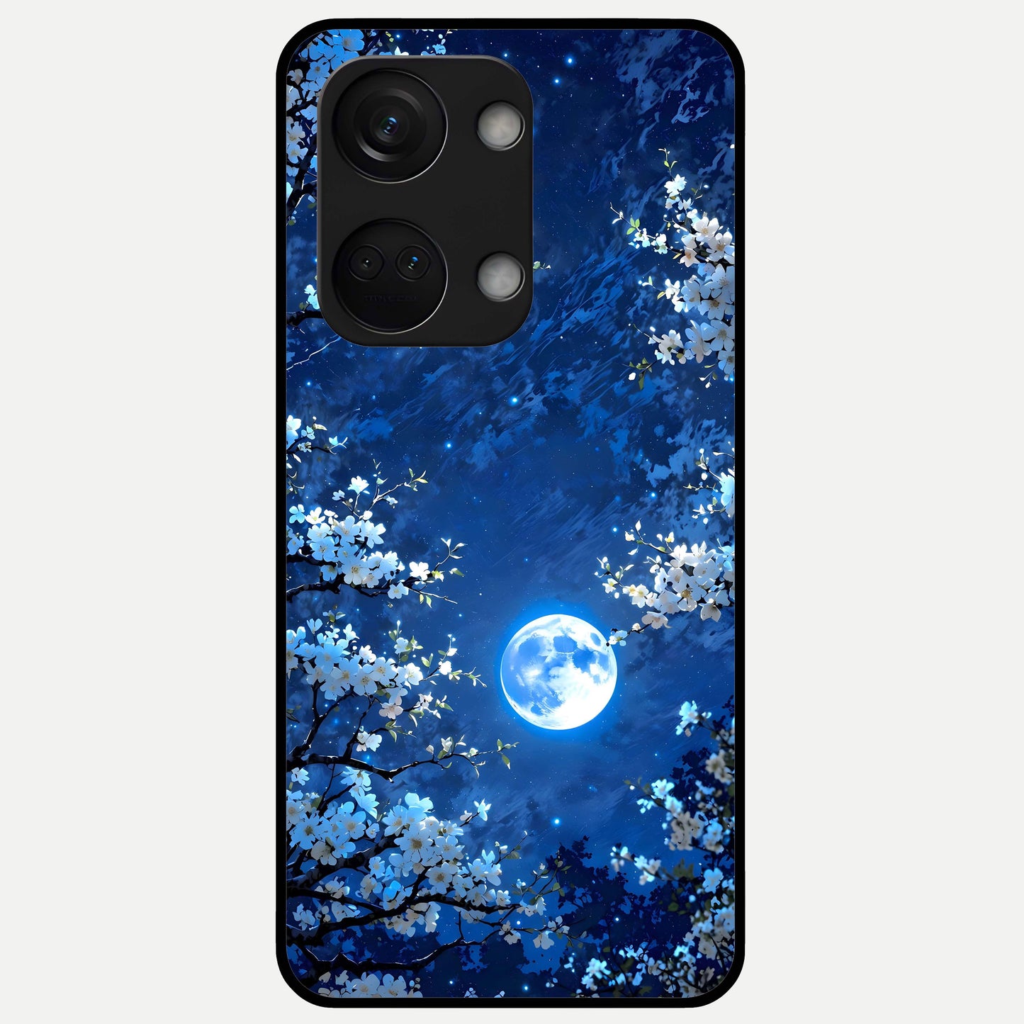  Blossom Moonlight Sky Glass Case For Oneplus Nord 3 back cover – full design glossy printed glass finish