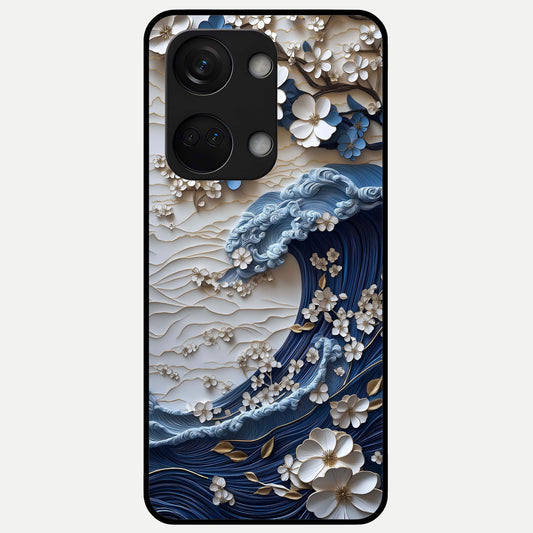  Blossom Wave Art Glass Case For Oneplus Nord 3 back cover – full design glossy printed glass finish