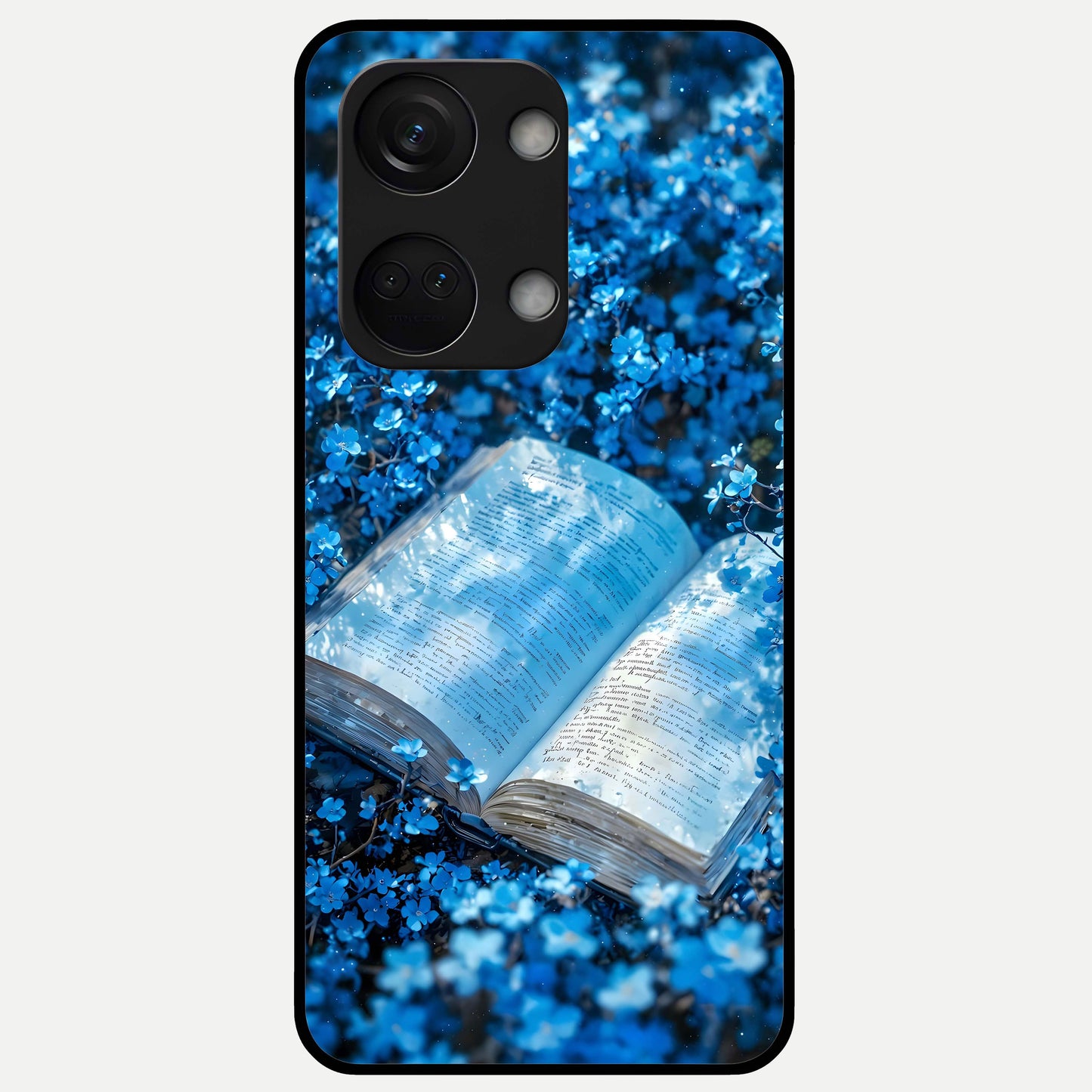  Blue Bloom Tales Glass Case For Oneplus Nord 3 back cover – full design glossy printed glass finish