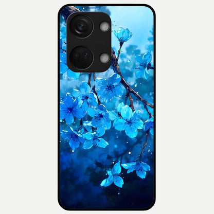  Blue Blossoms Branch Glass Case For Oneplus Nord 3 back cover – full design glossy printed glass finish