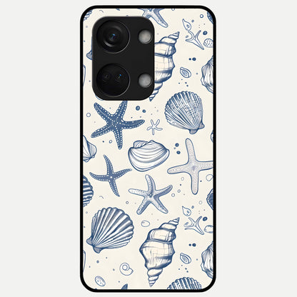  Blue Ocean Outline Glass Case For Oneplus Nord 3 back cover – full design glossy printed glass finish