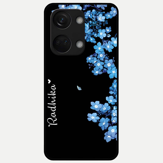  Blue Petal Dream Custom Name Glass Case For Oneplus Nord 3 back cover – full design glossy printed glass finish