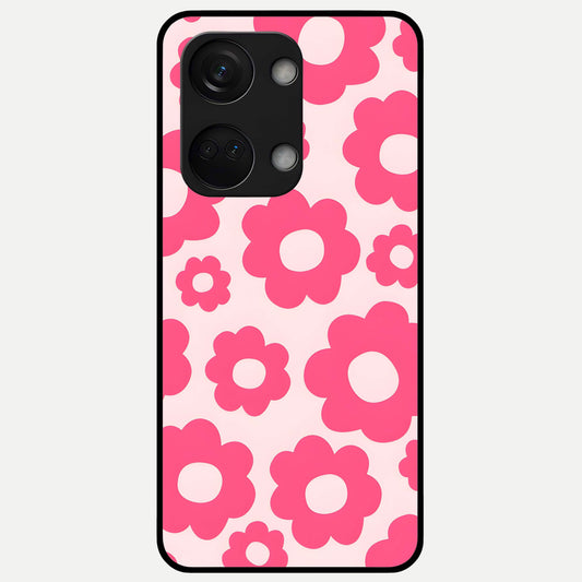  Blush Flower Pop Glass Case For Oneplus Nord 3 back cover – full design glossy printed glass finish
