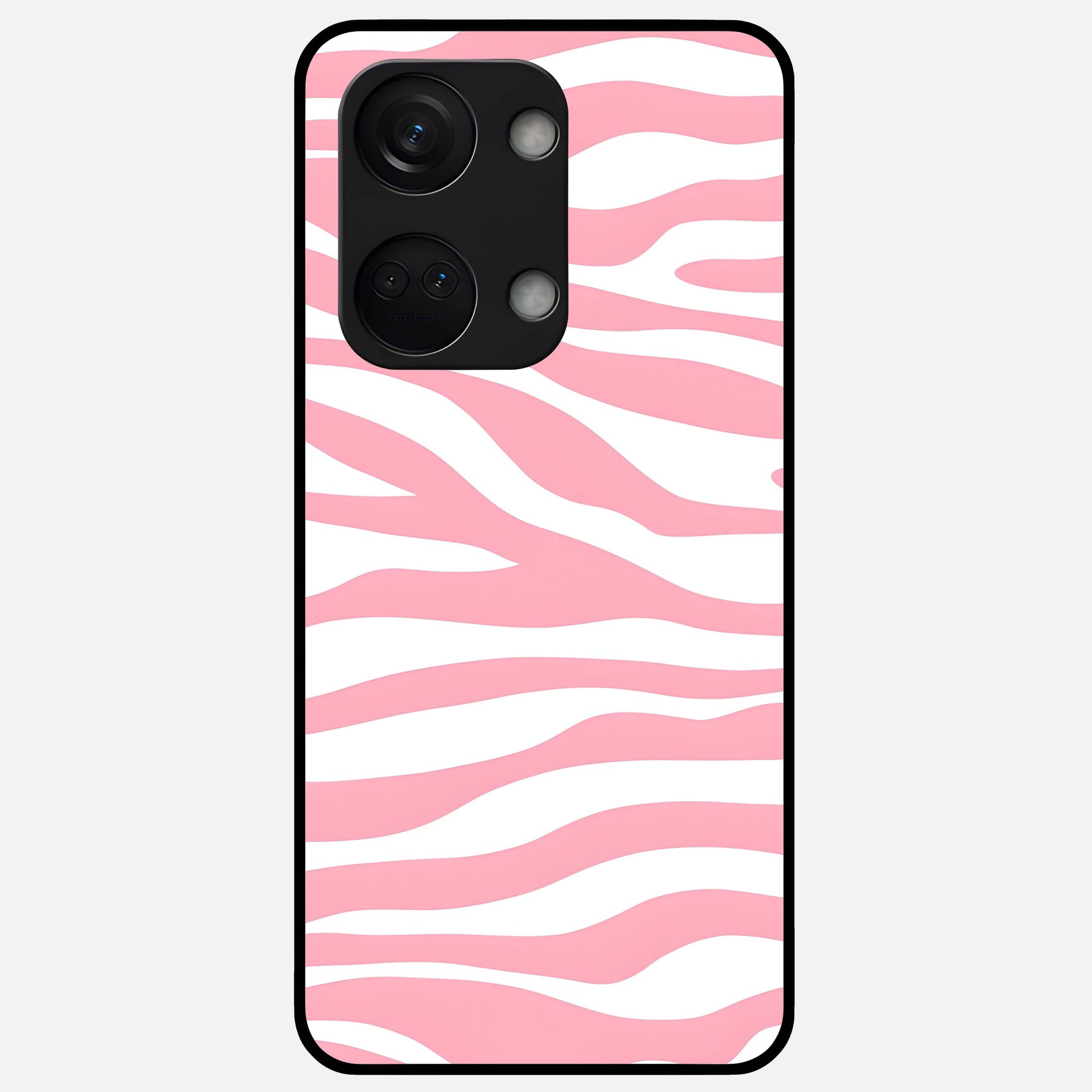  Blush Zebra Flow Glass Case For Oneplus Nord 3 back cover – full design glossy printed glass finish