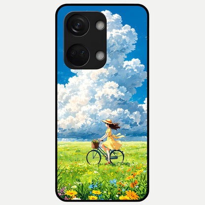  Breezy Meadow Ride Glass Case For Oneplus Nord 3 back cover – full design glossy printed glass finish