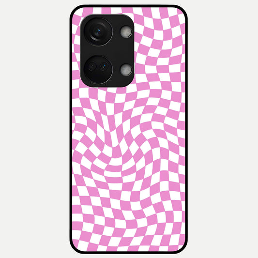  Bubblegum Check Wave Glass Case For Oneplus Nord 3 back cover – full design glossy printed glass finish