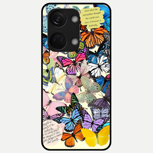  Butterflies Petal Dream Glass Case For Oneplus Nord 3 back cover – full design glossy printed glass finish
