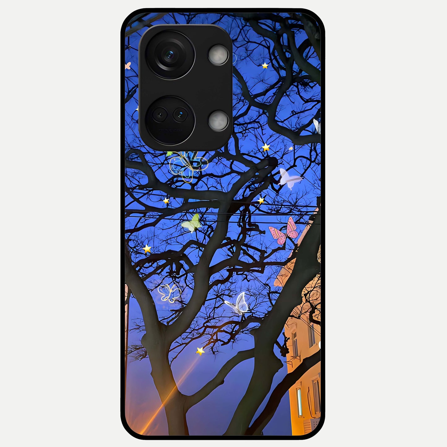  Butterfly Night Magic Glass Case For Oneplus Nord 3 back cover – full design glossy printed glass finish