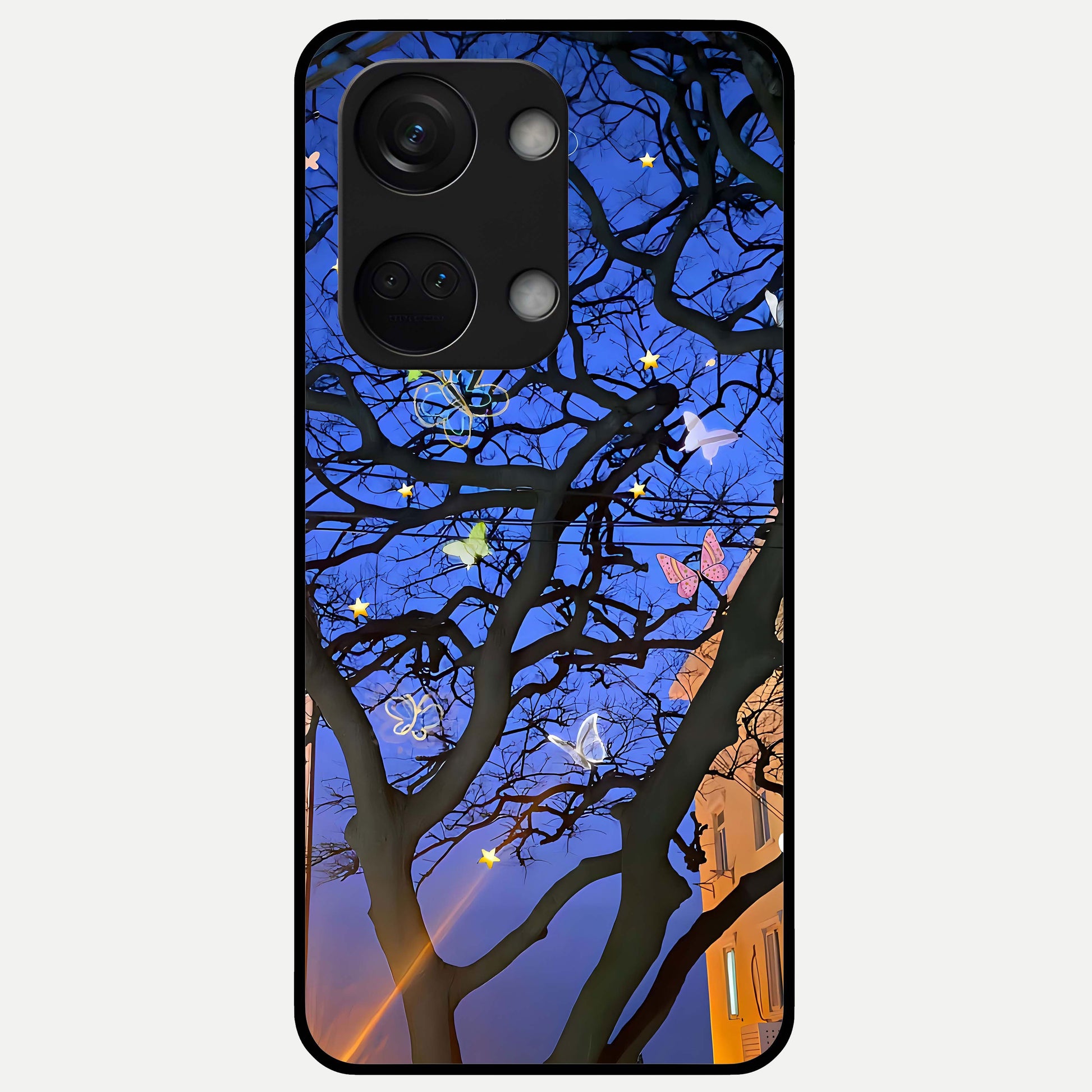  Butterfly Night Magic Glass Case For Oneplus Nord 3 back cover – full design glossy printed glass finish