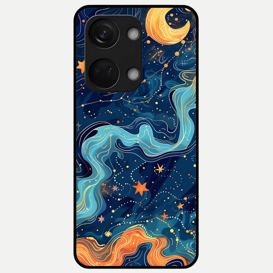  Celestial Dream Flow Glass Case For Oneplus Nord 3 back cover – full design glossy printed glass finish