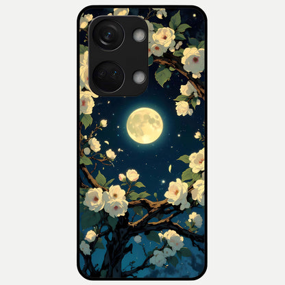  Celestial Moon And Flower Glass Case For Oneplus Nord 3 back cover – full design glossy printed glass finish