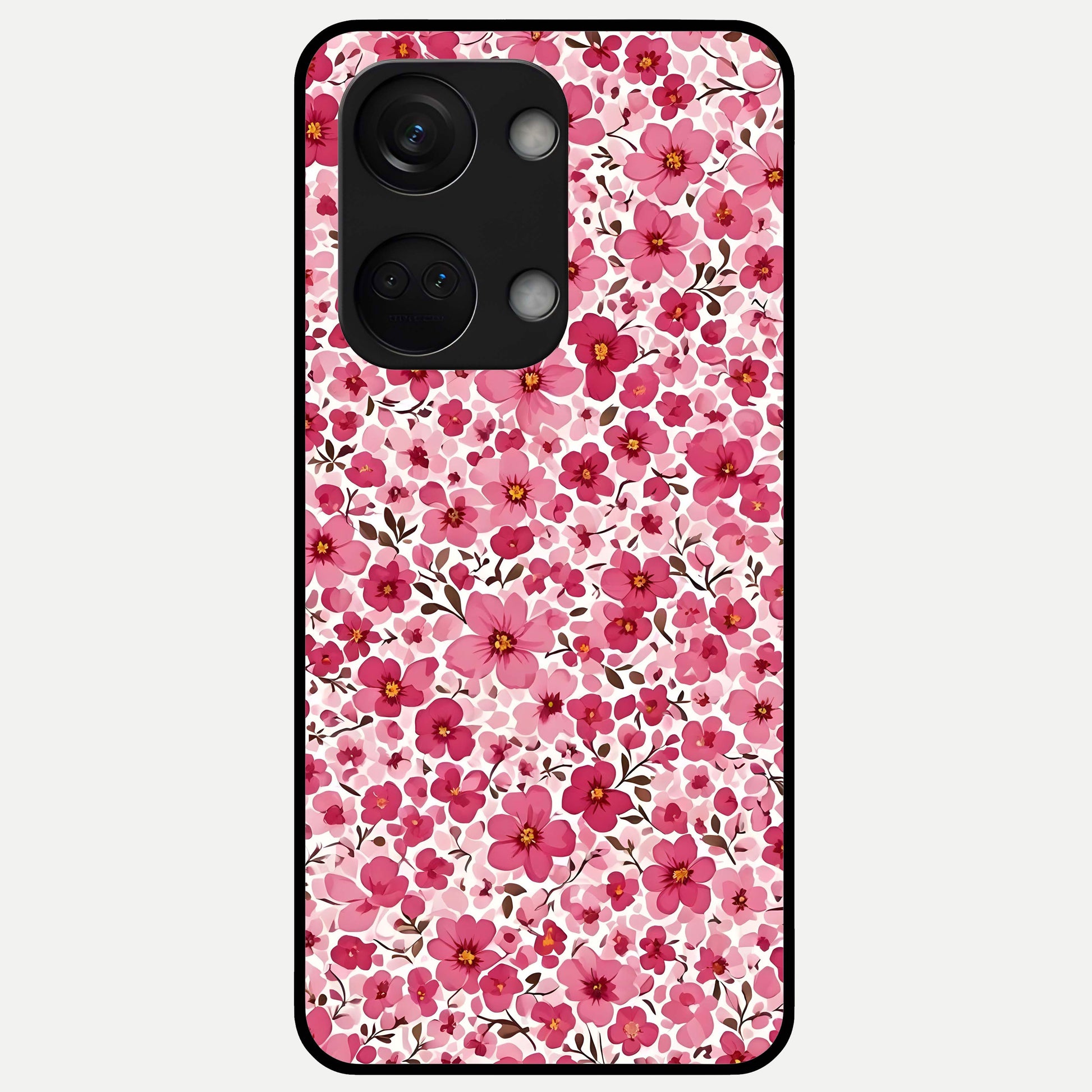  Cherry Blossom Charm Glass Case For Oneplus Nord 3 back cover – full design glossy printed glass finish