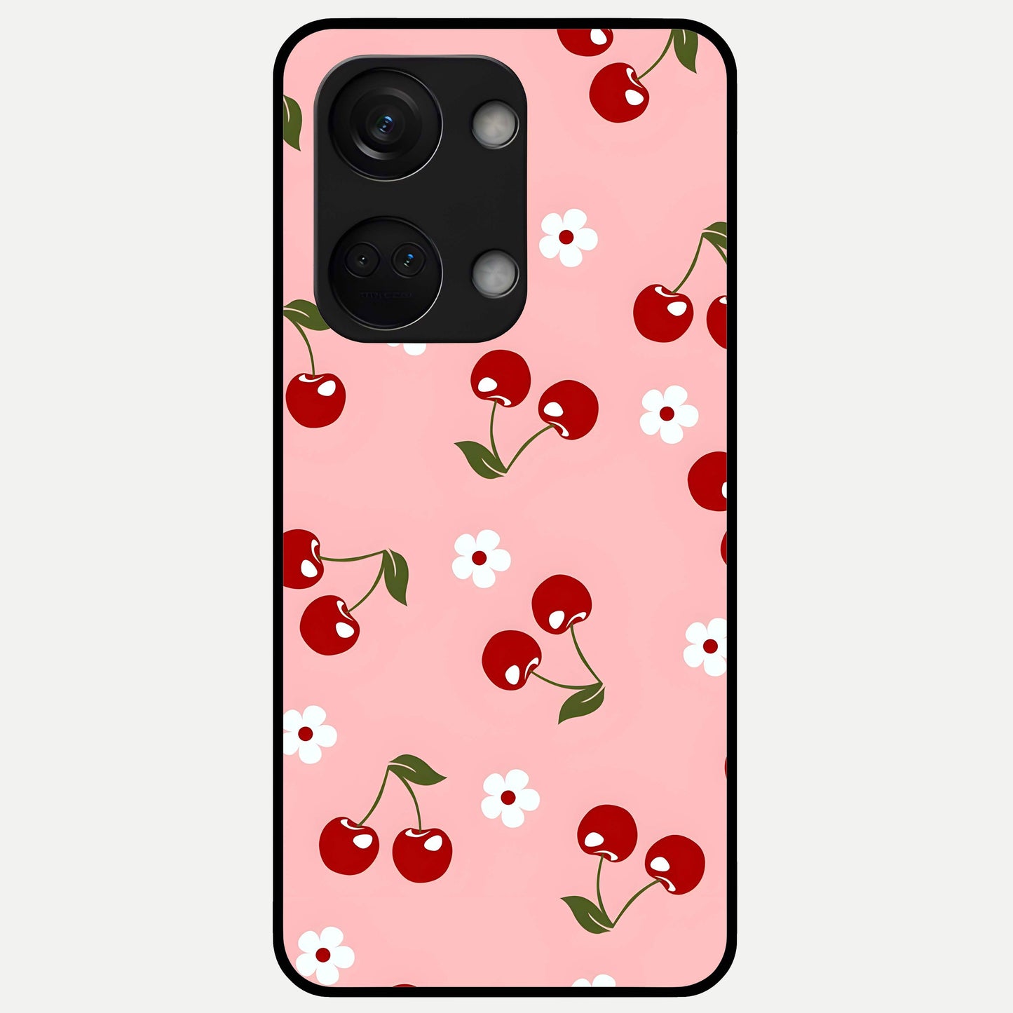  Cherry Love Mood Glass Case For Oneplus Nord 3 back cover – full design glossy printed glass finish
