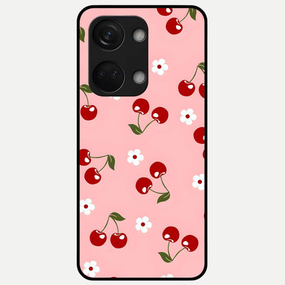  Cherry Love Mood Glass Case For Oneplus Nord 3 back cover – full design glossy printed glass finish