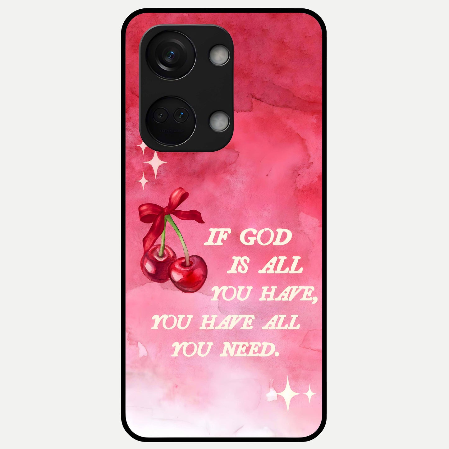  Cherry Quote Glass Case For Oneplus Nord 3 back cover – full design glossy printed glass finish