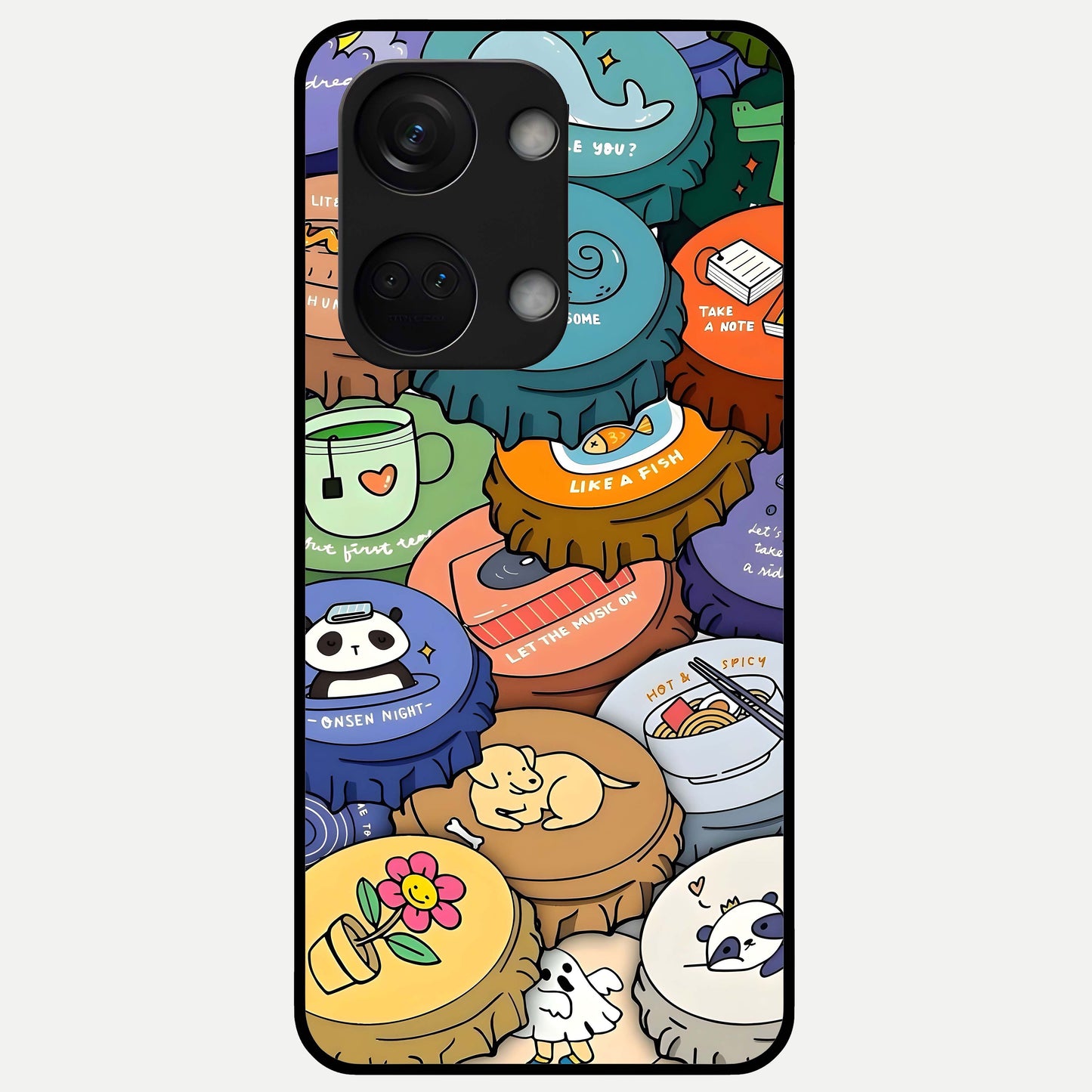  Coins Patterns Glass Case For Oneplus Nord 3 back cover – full design glossy printed glass finish