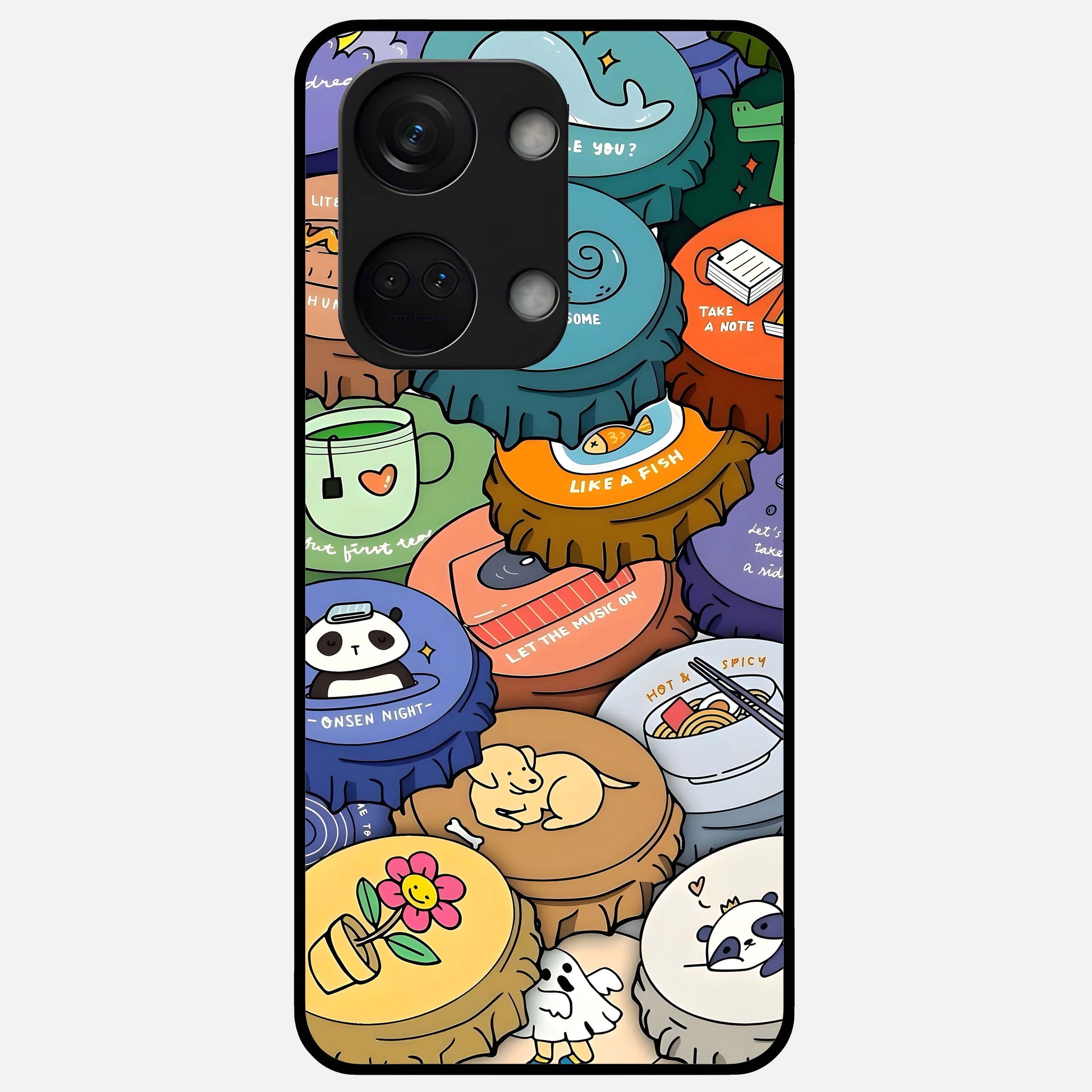  Coins Patterns Glass Case For Oneplus Nord 3 back cover – full design glossy printed glass finish