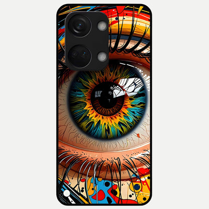  Colorful Eye Glass Case For Oneplus Nord 3 back cover – full design glossy printed glass finish