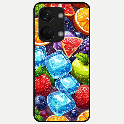  Colorful Fruits with Ice Glass Case For Oneplus Nord 3 back cover – full design glossy printed glass finish