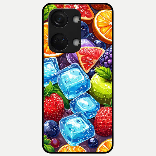  Colorful Fruits with Ice Glass Case For Oneplus Nord 3 back cover – full design glossy printed glass finish