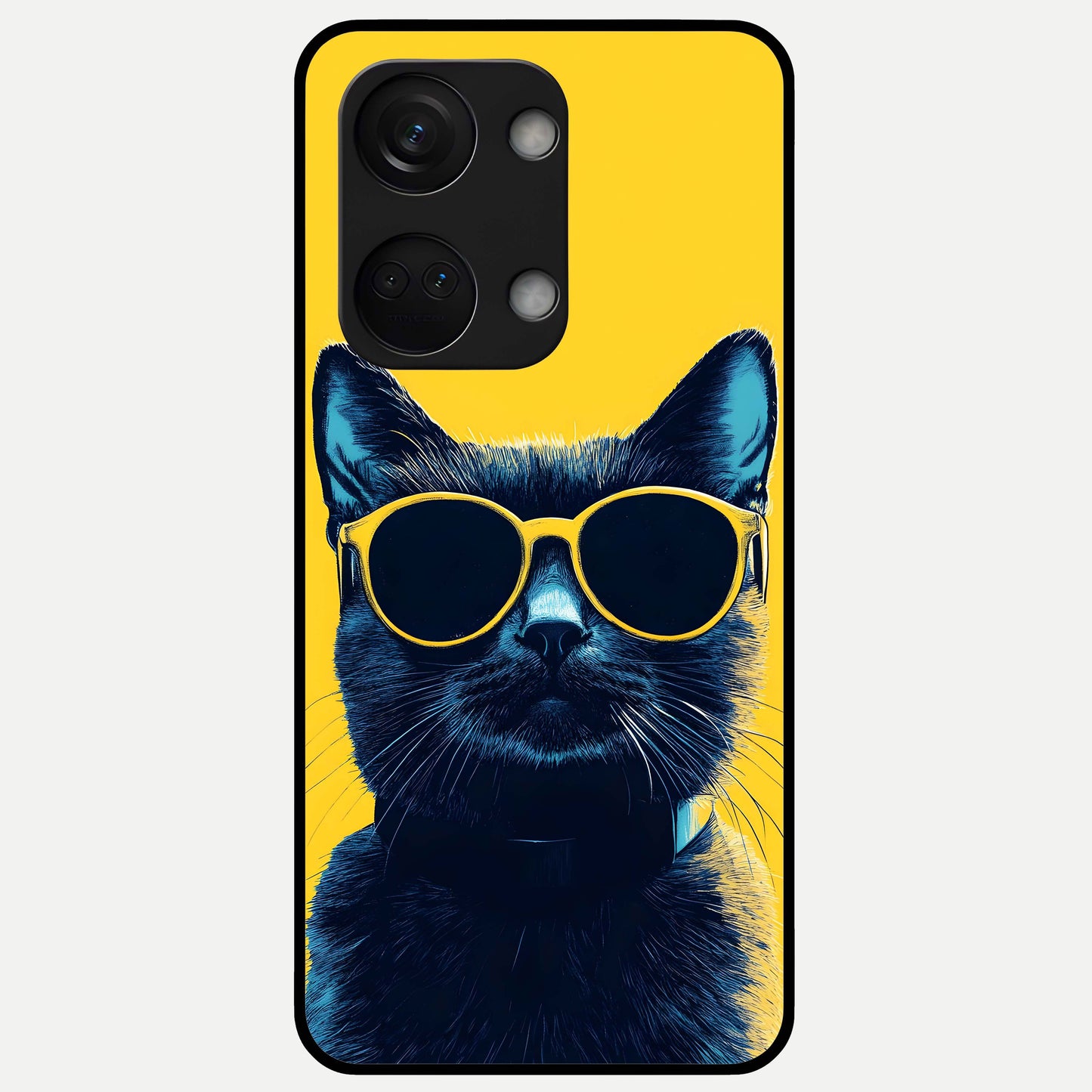  Cool Cat Vibes Glass Case For Oneplus Nord 3 back cover – full design glossy printed glass finish