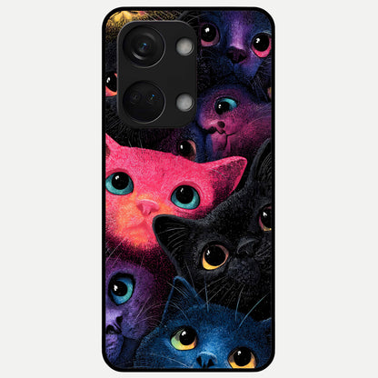  Cosmic Cats Dreams Glass Case For Oneplus Nord 3 back cover – full design glossy printed glass finish