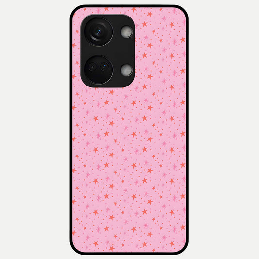 Cosmic Pink Sparkle Glass Case For Oneplus Nord 3 back cover – full design glossy printed glass finish