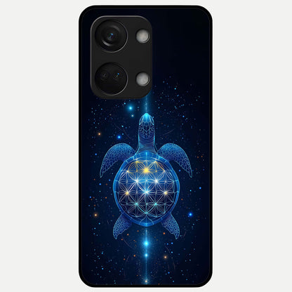  Crimson Blue Turtle Glass Case For Oneplus Nord 3 back cover – full design glossy printed glass finish