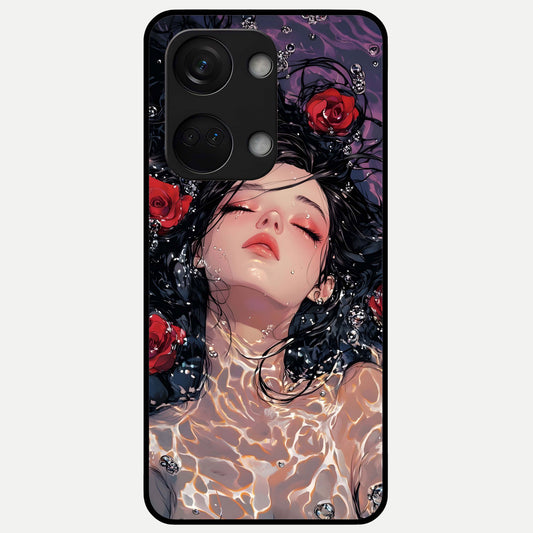  Crimson Rose Serenity Glass Case For Oneplus Nord 3 back cover – full design glossy printed glass finish
