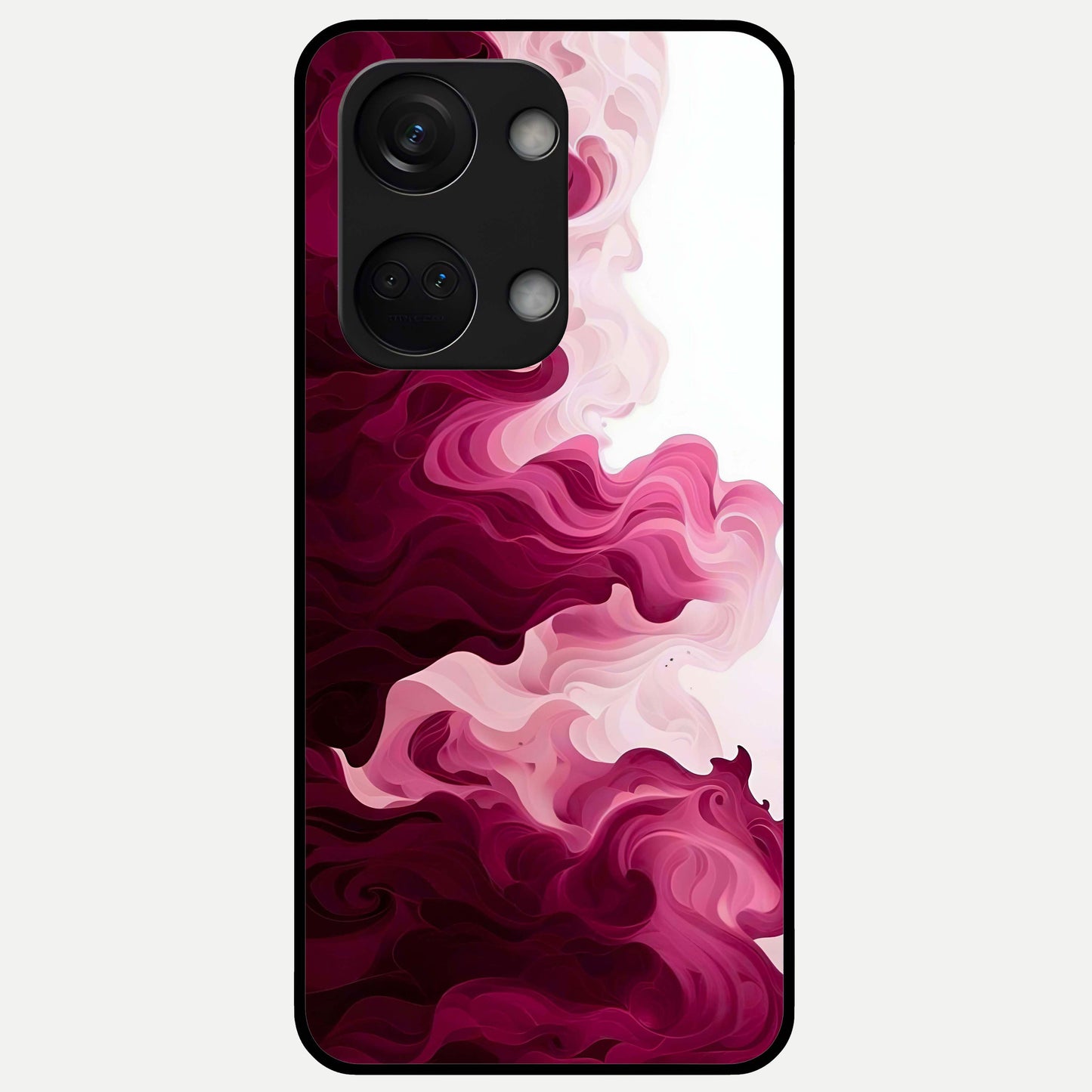  Crimson Wave Flow Glass Case For Oneplus Nord 3 back cover – full design glossy printed glass finish