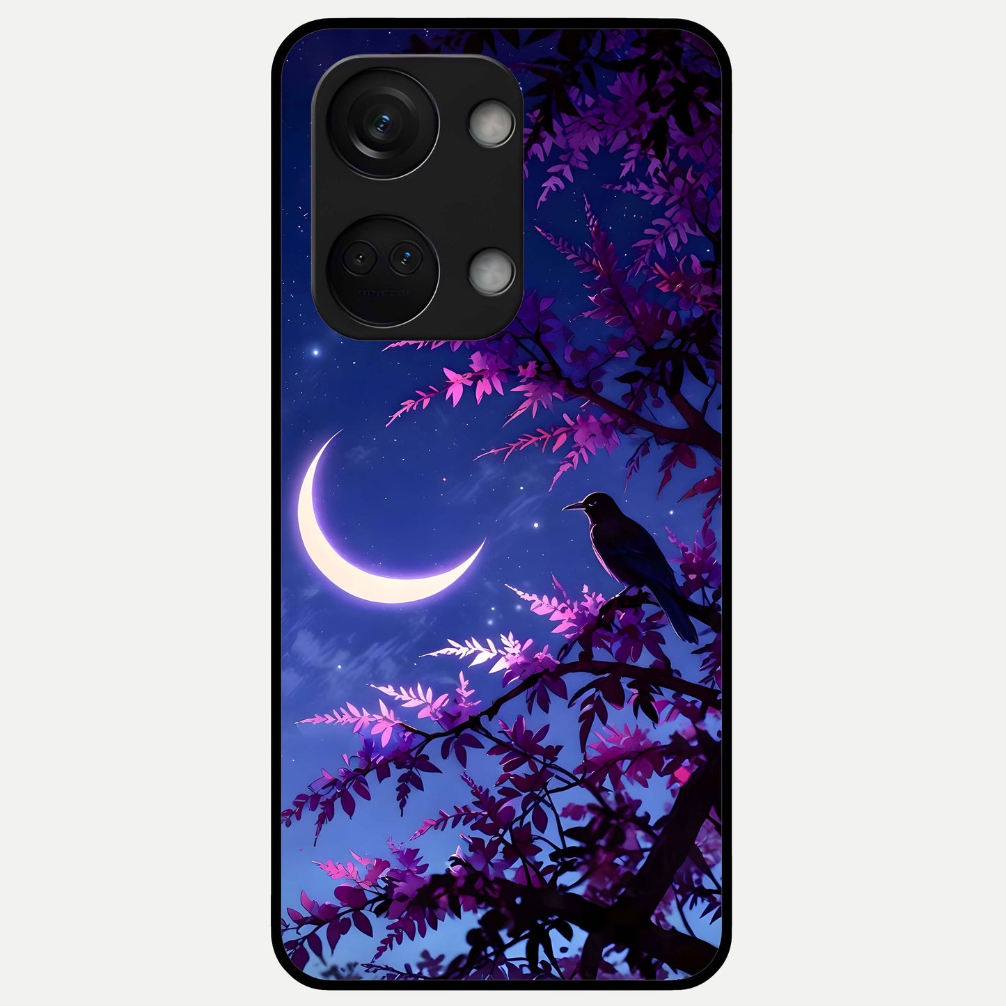  Crow And Moon Scenery Glass Case For Oneplus Nord 3 back cover – full design glossy printed glass finish