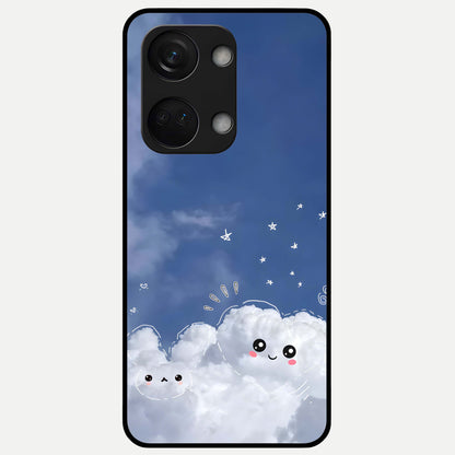 Cute Blossom Cloud Glass Case For Oneplus Nord 3 back cover – full design glossy printed glass finish