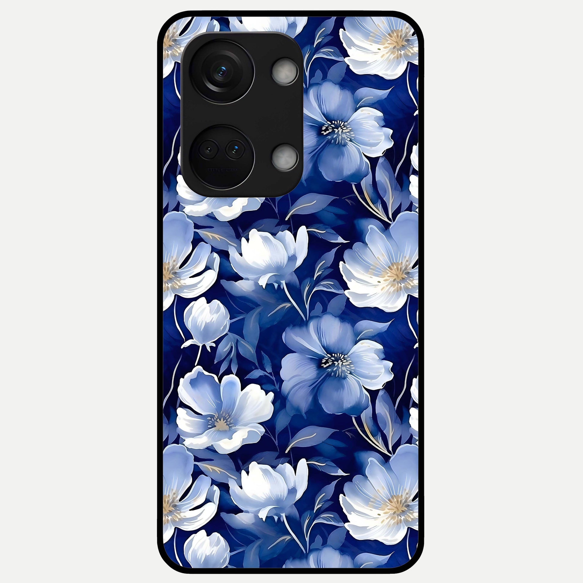  Cute Floral Patterns Glass Case For Oneplus Nord 3 back cover – full design glossy printed glass finish