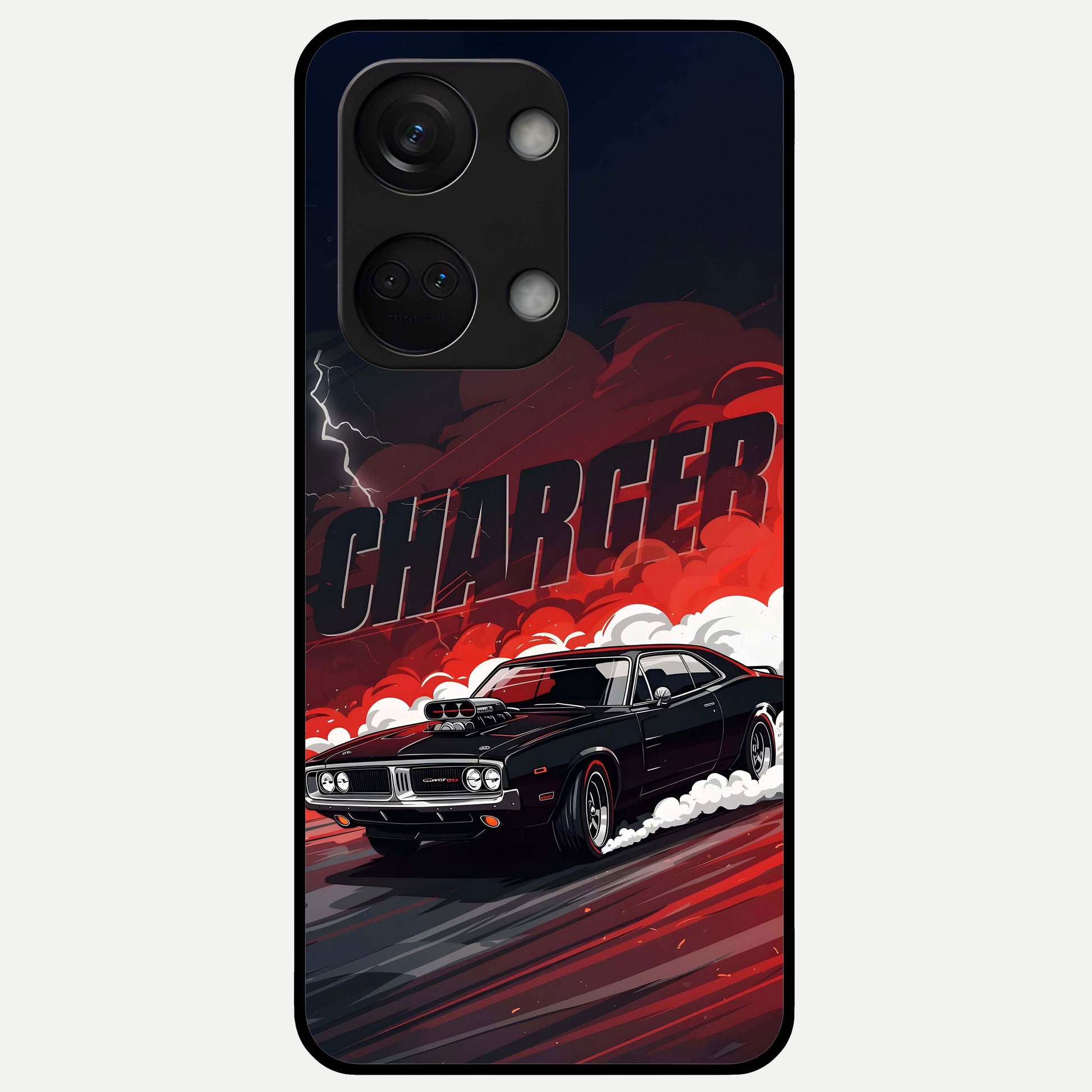  Dark Charger Fury Glass Case For Oneplus Nord 3 back cover – full design glossy printed glass finish