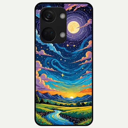  Dreamy Night Landscape Glass Case For Oneplus Nord 3 back cover – full design glossy printed glass finish