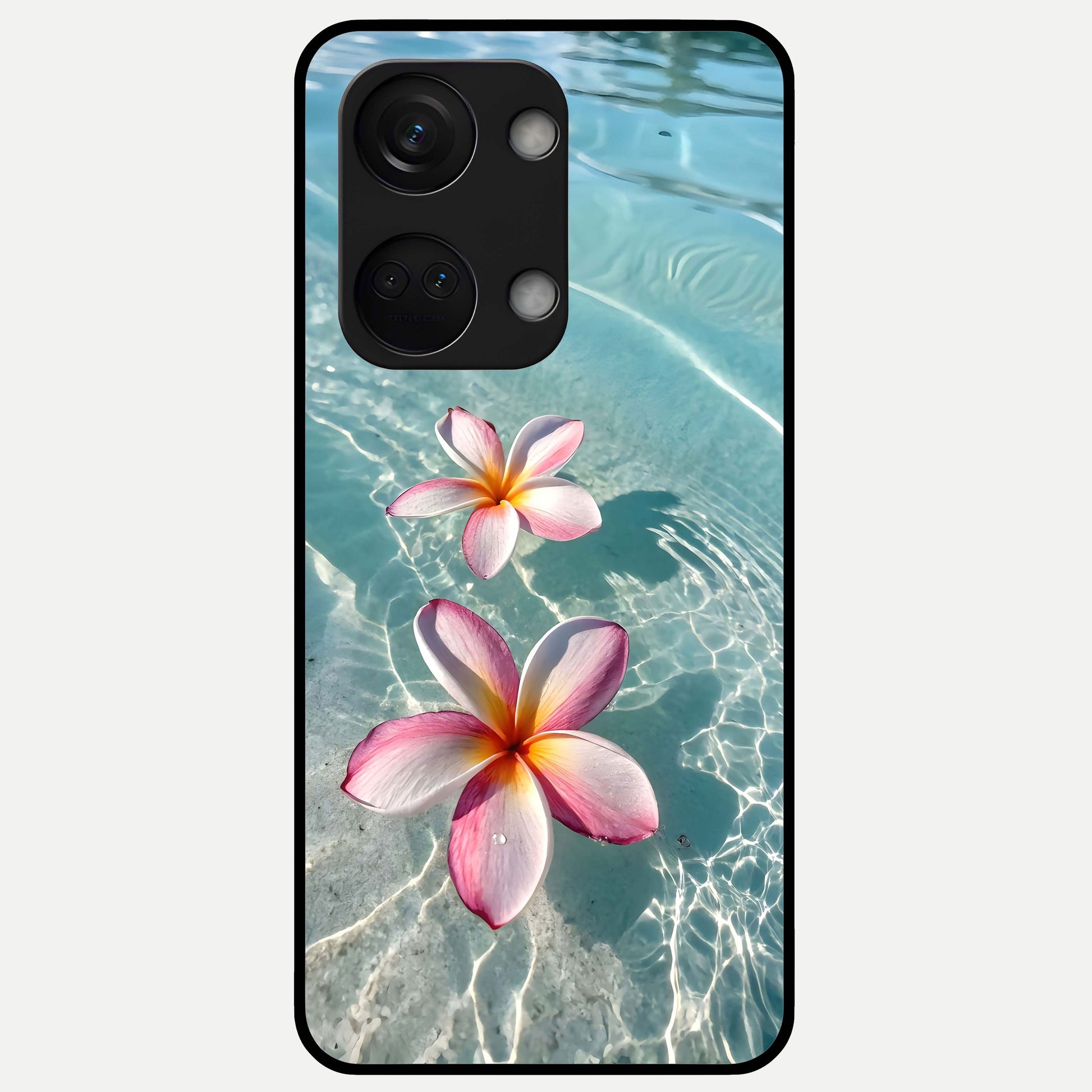  Floating Bloom Bliss Glass Case For Oneplus Nord 3 back cover – full design glossy printed glass finish