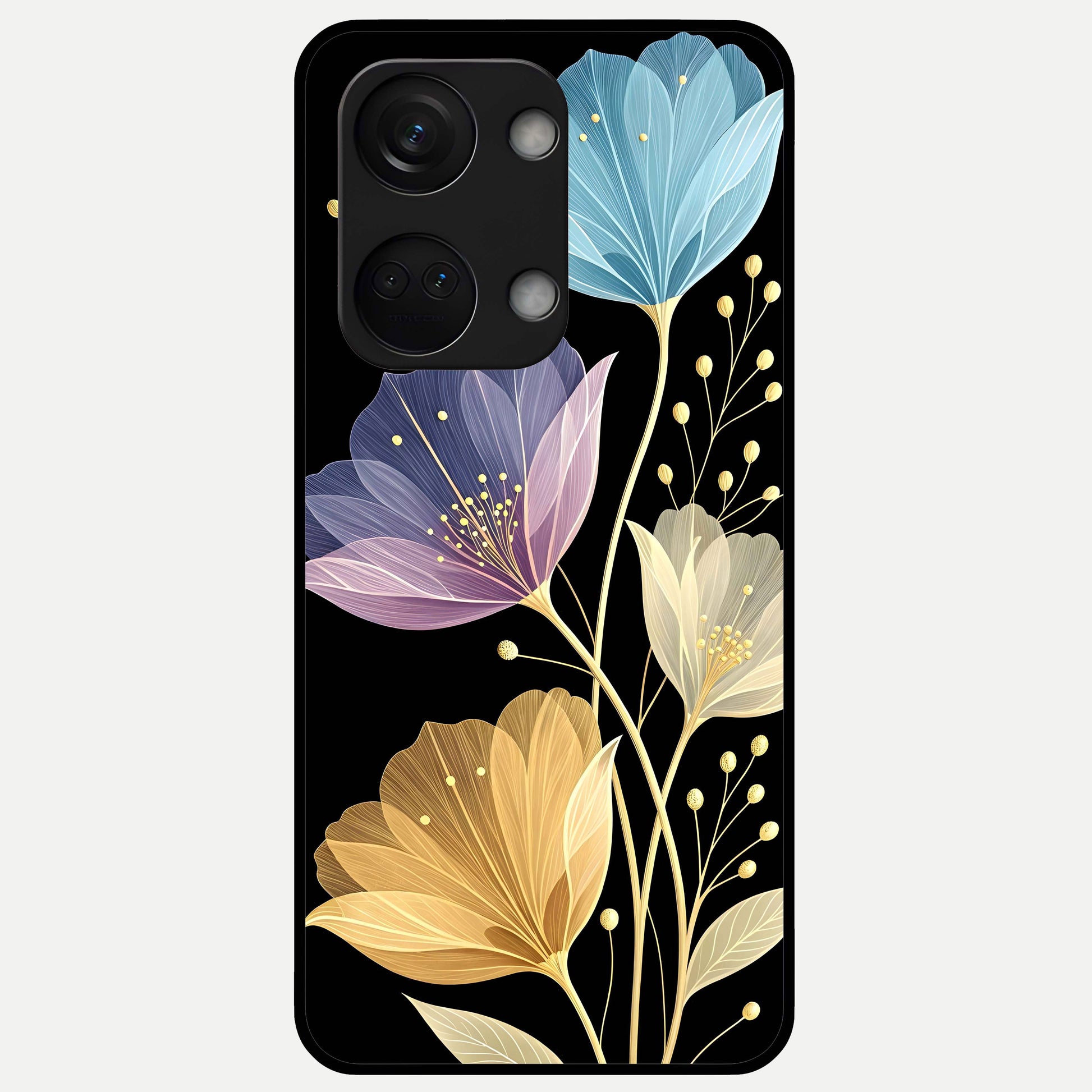  Flower Bloom Glow Glass Case For Oneplus Nord 3 back cover – full design glossy printed glass finish