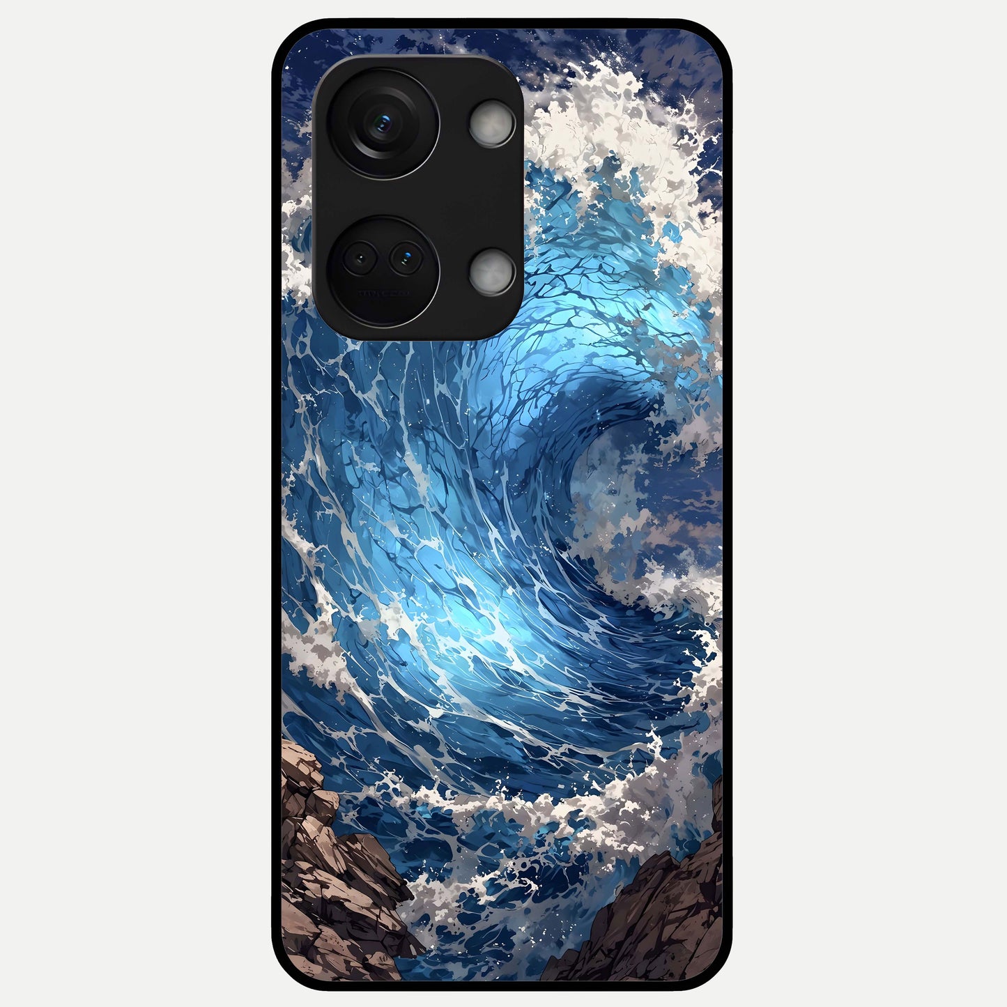  Giant Ocean Wave Glass Case For Oneplus Nord 3 back cover – full design glossy printed glass finish