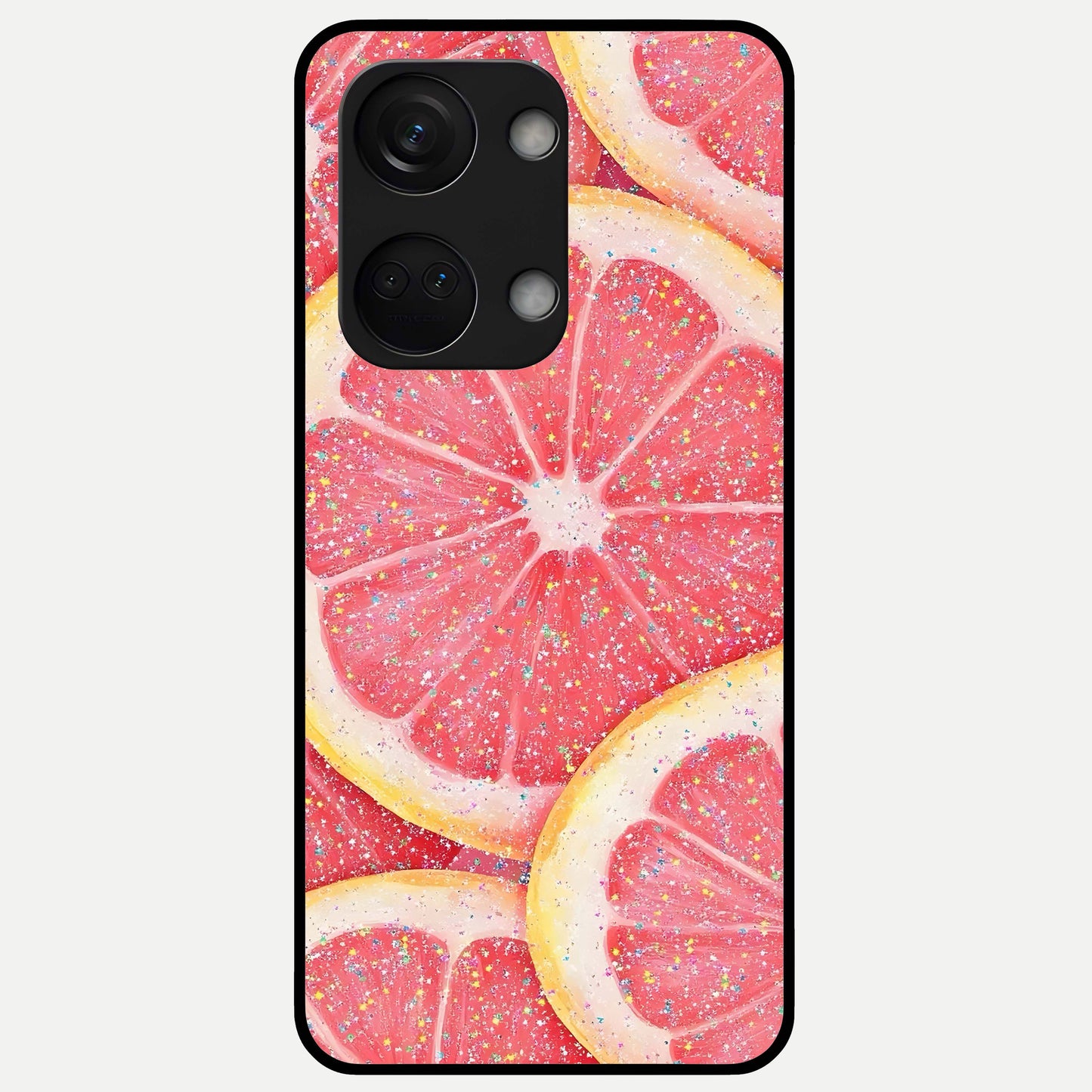  Glitter Grapefruit Glass Case For Oneplus Nord 3 back cover – full design glossy printed glass finish