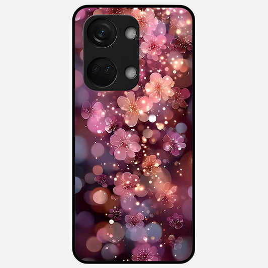  Glowing Petal Bliss Glass Case For Oneplus Nord 3 back cover – full design glossy printed glass finish