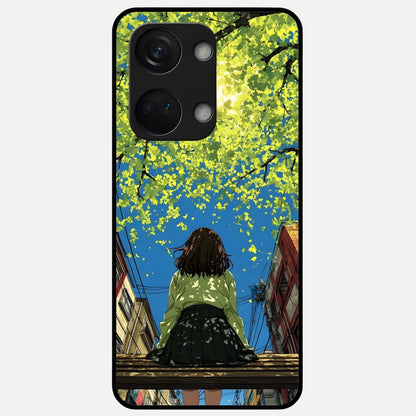  Golden Leaves Glow Glass Case For Oneplus Nord 3 back cover – full design glossy printed glass finish