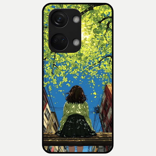  Golden Leaves Glow Glass Case For Oneplus Nord 3 back cover – full design glossy printed glass finish