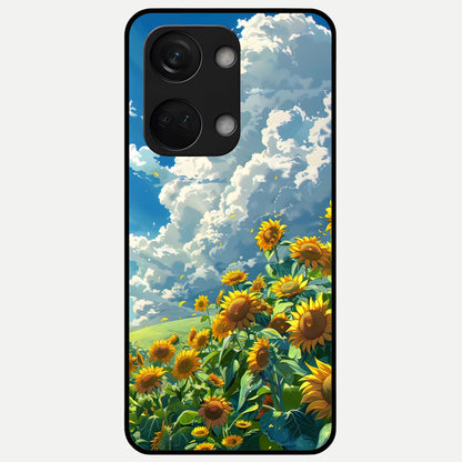  Golden Sun Glory Glass Case For Oneplus Nord 3 back cover – full design glossy printed glass finish