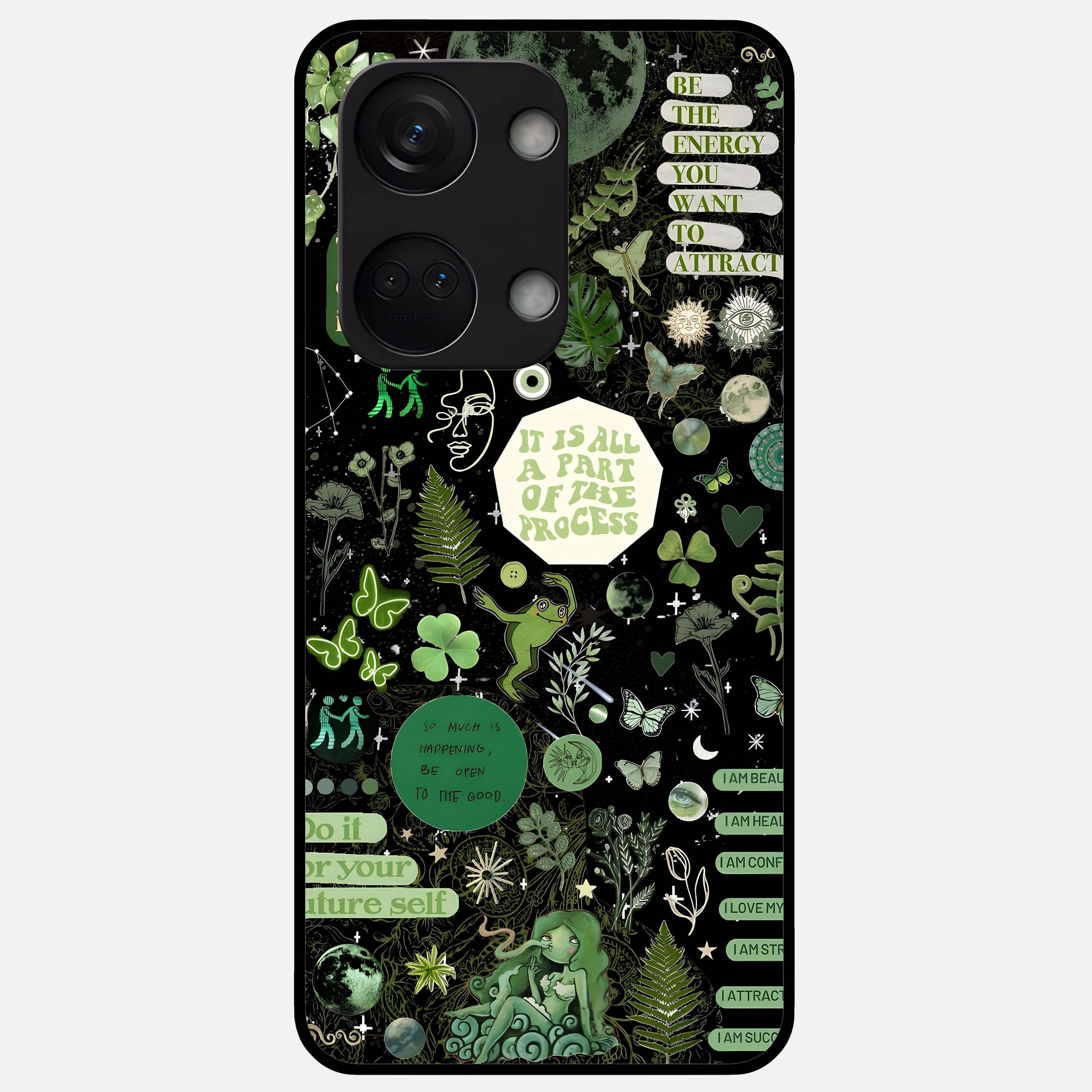  Green Mandala Pattern Glass Case For Oneplus Nord 3 back cover – full design glossy printed glass finish