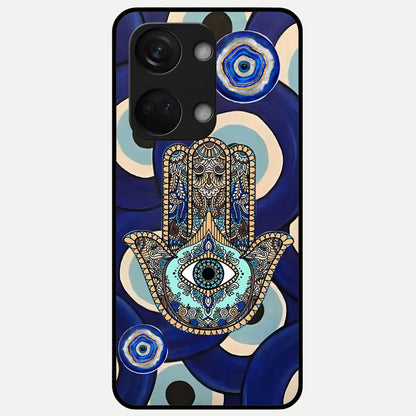  Hamsa Divine Guard Glass Case For Oneplus Nord 3 back cover – full design glossy printed glass finish